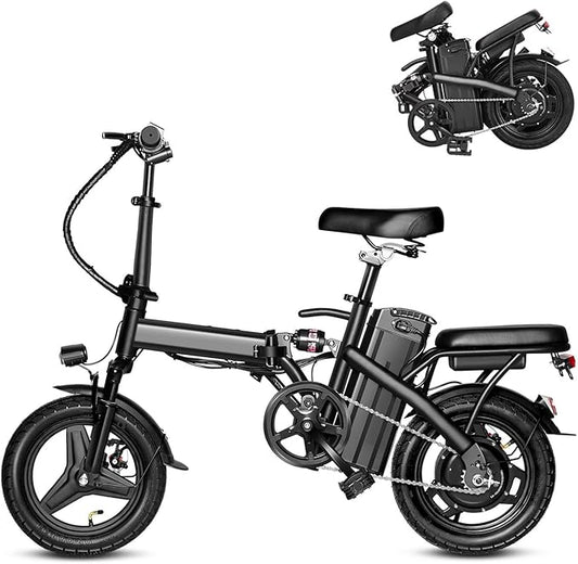 Electric Bike for Adults, Ebike, Electric Bicycle with 576WH Removable Battery,14"/20" Folding Ebike, 20MPH,20+ Miles(MAX),500W High Motor,Multi-Shock Absorption,UL 2849,Commuting Mini E Bikes