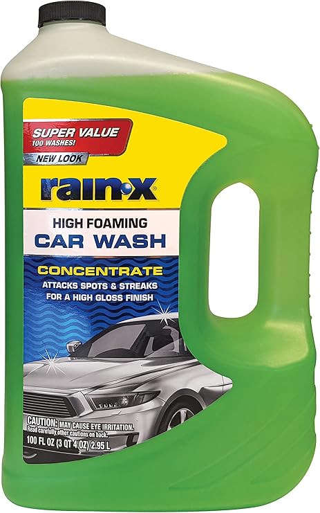 Rain-X 620191 Foaming Car Wash - 100 fl oz. High-Foaming, Concentrated Formula for Greater Cleaning Action, Safely Lifting Dirt, Grime and Residues for an Exceptional Clean